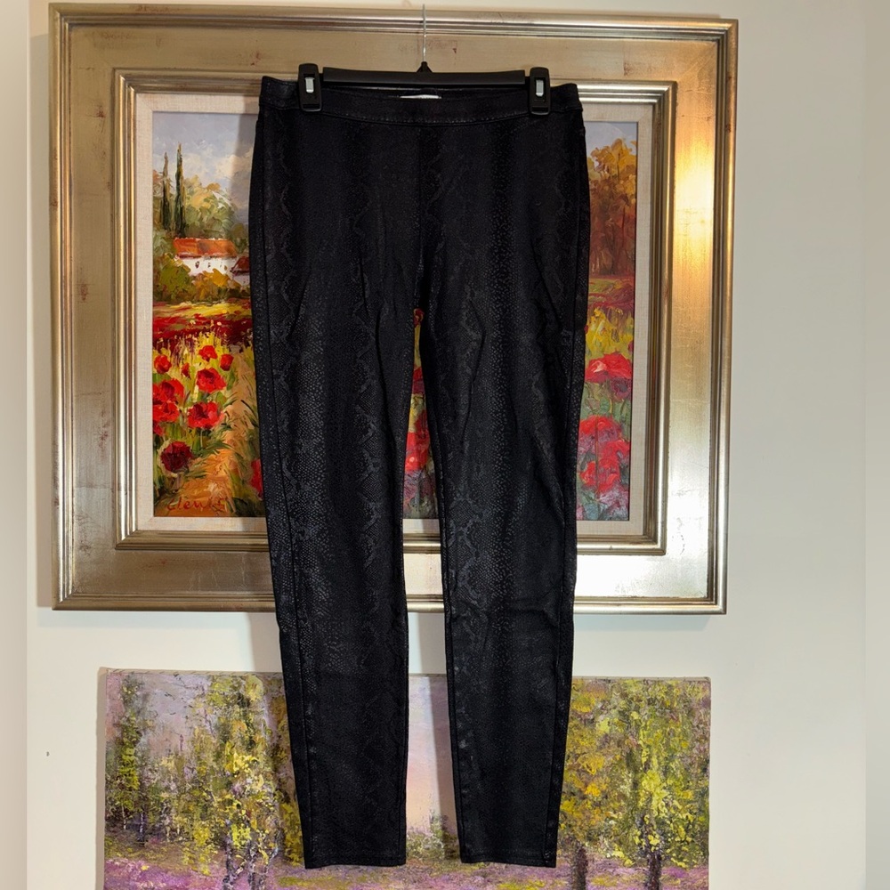 🐠 JENNIFER LOPEZ Black Snakeskin Patterned Pants size 6